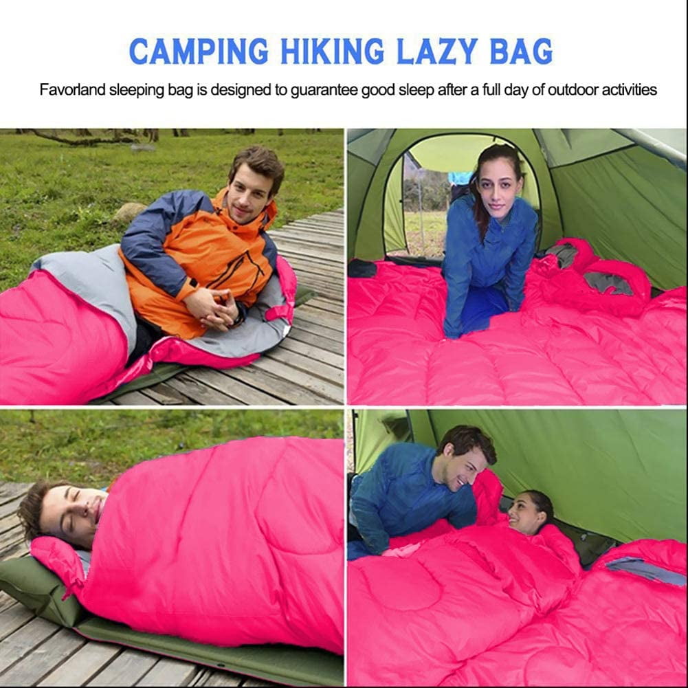 Ozmatip Sleeping Bag, Lightweight Summer Weather Sleep Bags for Kids Adults Girls Women, Microfiber Filled 15-25 Degree for Backpacking/Hiking/Camping/Mountaineering with Compression Sack