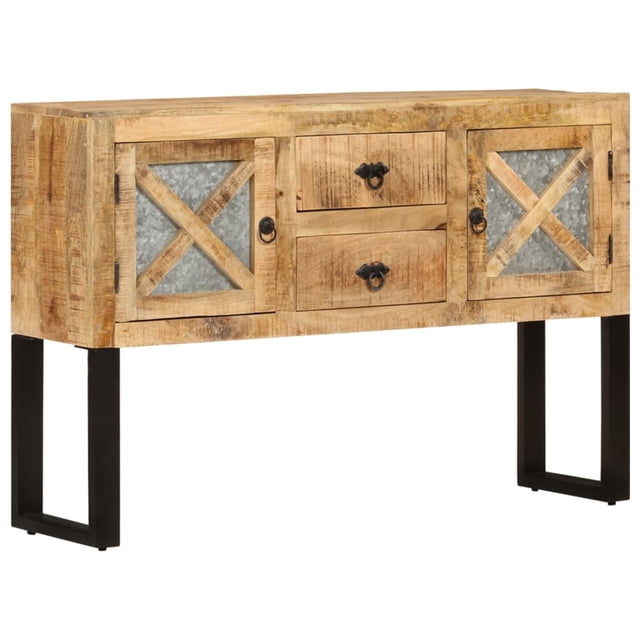 vidaXL Buffet 110x30x74 cm Bois de Manguier Brut 0 Étagères