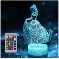thumbnail image 1 of Luz nocturna de princesa, lámpara de princesa que cambia de 16 colores con control remoto, regalos de princesa para niñas, juguete de princesa, luz 3D de princesa para niños, adultos, regalo de cumple JFHHH pequeña, 1 of 5
