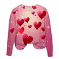 thumbnail image 4 of Jsaierl Chandails en Molleton pour Femmes Saint-Valentin Mignons Imprimé Cœur Chandails en Molleton Tendance Chandail Col Rond Décontracté Manches Longues pour Femmes, 4 of 4