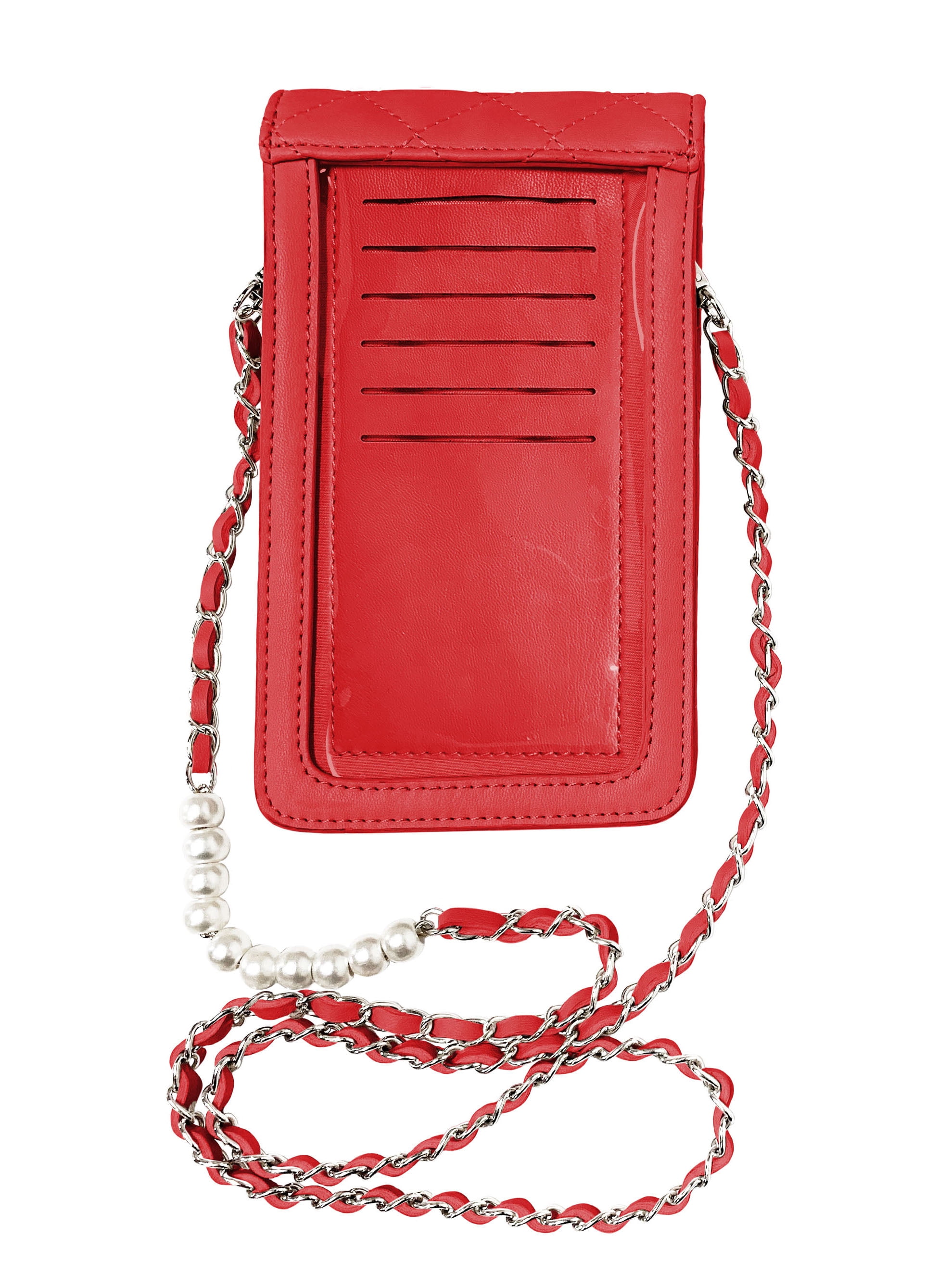 Badgley Mischka Red Pearls Strap Phone Case
