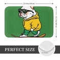 thumbnail image 2 of Rateoe Cool Skateboarding Bulldog Pattern Flannel Door Mat Indoor Outdoor Entrance, Waterproof All-Weather Doormat,Fade Resistant, Low Profile Entryway Mat 16x24in, 2 of 7