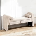 thumbnail image 6 of Cterwk Storage Bench with Wood Frame, 60 inch Storage Ottoman for Bedrooms, Living Rooms, Office, Khaki, 6 of 9