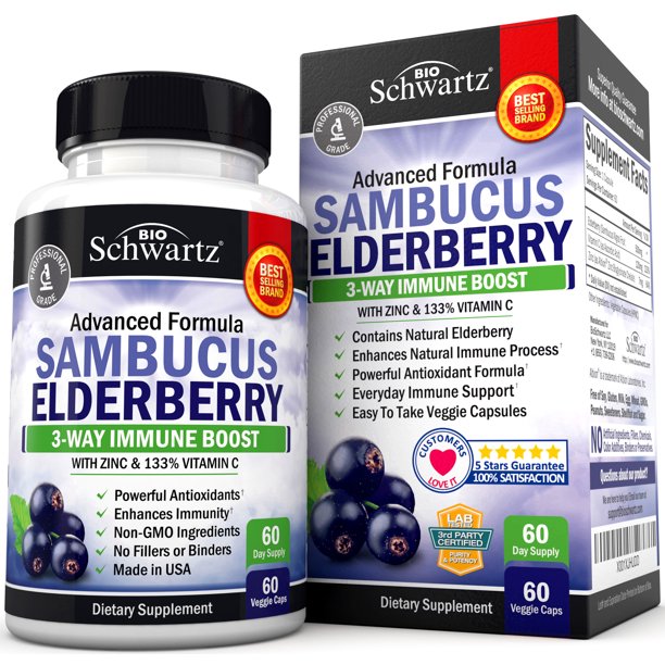 Sambucus Elderberry by BioSchwartz with Zinc, Vitamin C & Natural