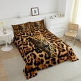 thumbnail image 6 of Leopard 3D Bedding Sets Jaguar Cheetah Print Comforter Set Twin, Wild Animal Faux Bedding Comforter Sets Brown Black Skin Quilt with 1 Pillow Case, 6 of 6