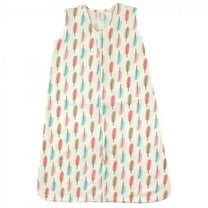 Touched by Nature Baby Girl Organic Cotton Sleeveless Wearable Sleeping Bag, Sack, Blanket, Feathers, 0-6 Months