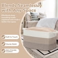 thumbnail image 5 of Large Woven Storage Basket, 21.6" x 14.9" x 11.8" Rectangle Rope Baskets for Toy Storage, Blanket Basket for Living Room, Bedroom, Light Brown, 5 of 7