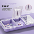 thumbnail image 3 of Glosen 3 in 1 Pill Organizer, Multifunctional Cutting and Grinding Medicine Box Travel Small Pill Box ,Purple, 3 of 7