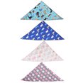 thumbnail image 1 of 4 pañuelos de algodón para el cuello de perro, babero triangular, lavables, estampados, ropa para mascotas (L 72,5 x 49 cm), 1 of 14