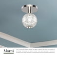 thumbnail image 4 of Alora Lighting FM321201NB Marni 4" Wide Led Semi-Flush Globe Ceiling Fixture - Brass, 4 of 7