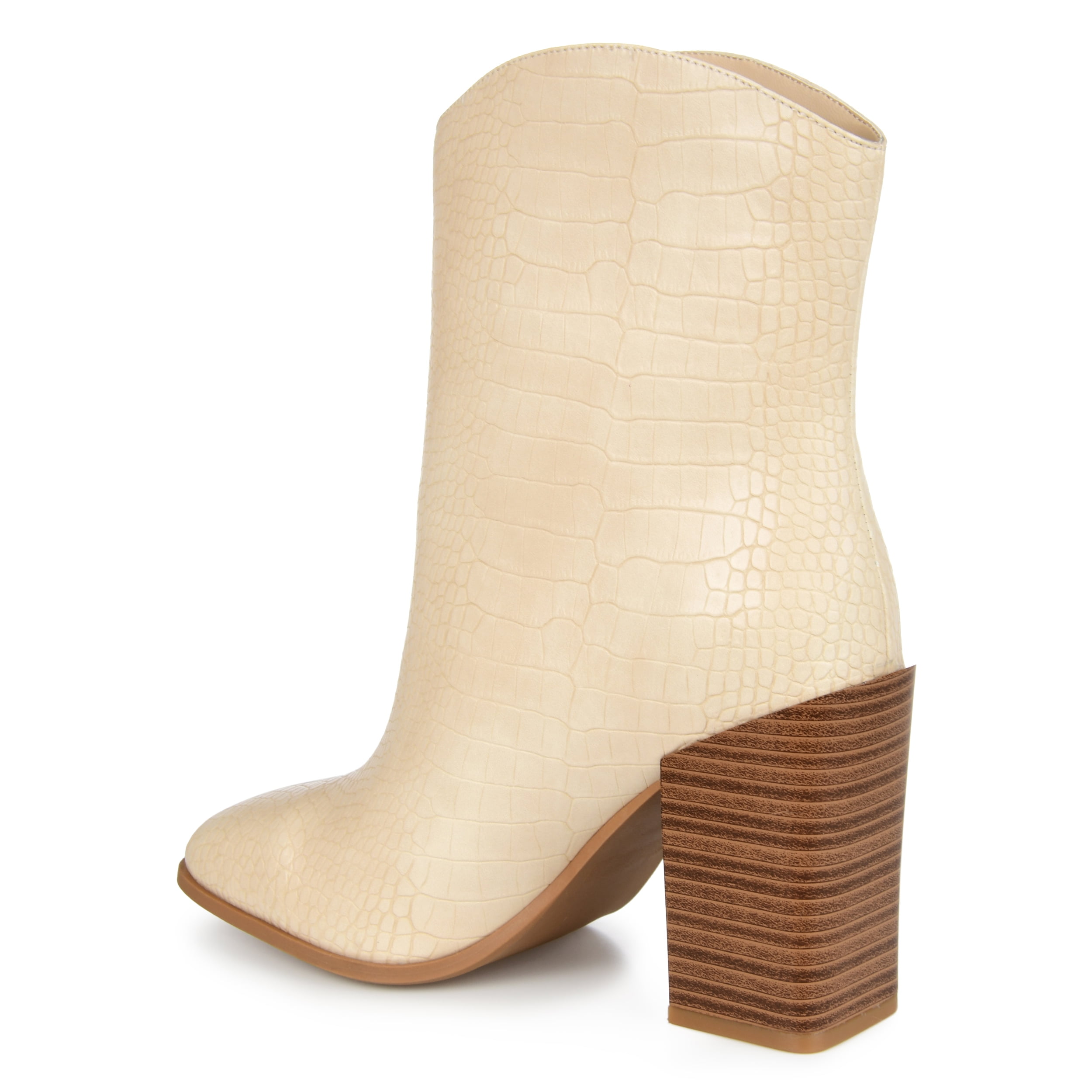 Journee Womens Brekinn Pull On Stacked Heel Booties