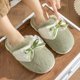 thumbnail image 5 of Nuevas zapatillas de algodón con lazo para niñas, pareja de invierno, otoño e invierno, pantuflas peludas de suela gruesa antideslizantes cálidas para el hogar, 5 of 5