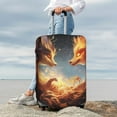 thumbnail image 3 of Lsque Red And Gray Flame Fox Printed Luggage Cover, Travel Luggage Protector,Scratch and Dirt Resistant, Fits 18-32 Inch Luggage - Large, 3 of 9