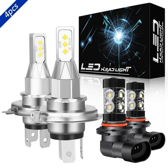 Combo LED Headlight Fog Light Bulbs Kit White for 2005-2011 Toyota Tacoma 2006 2007 2008 2009 2010