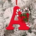 thumbnail image 5 of Twinkseal Christmas Letter Ornaments Red Color 26-letter Hanging Ornaments with Lanyard Christmas Flower Charms Sofa Decorations, 5 of 8