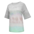 thumbnail image 5 of QUNYINEY Casual Summer Tops for Women Gradient Crew Neck Pullover Short Sleeve Tops Loose Tops for Women Trendy, 5 of 6