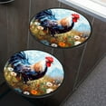 Rooster Shape Cartoon Sketch Beautiful Stove Burner Covers Set,Gas