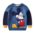 thumbnail image 1 of Suéter de algodón para niño de Disney, suéter para niños, camisa de punto, suéter de cuello redondo de Mickey Mouse para niño, suéter de dibujos animados de doble capa 4T(110) Gao Jinjia LED, 1 of 2