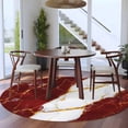 thumbnail image 3 of Red Marble 7FT Round Area Rugs for Living Room Gold Foil Modern Abstract Minimalist Art Ultra-Thin Non-Slip Round Rugs Machine Washable Low Pile Circle Carpet for Bedroom Kitchen Nursery, 3 of 9