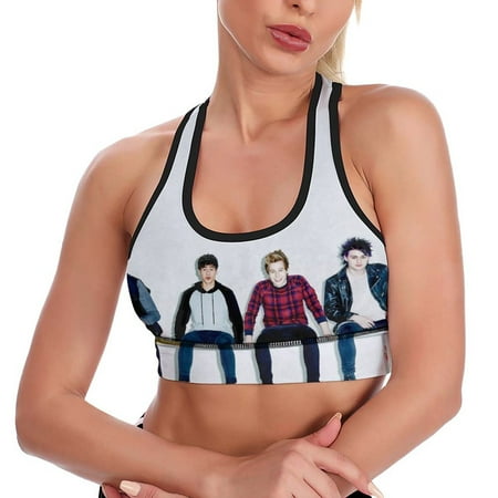 5 Seconds Of Summer Album Women s Sports Bras Padded Crop Top Workout Slimming Yoga Tank Tops Camisole Vest Activewear Fitness Running Racerback With Built In Bra