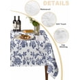 thumbnail image 3 of Blue Flower Tablecloth Square Table Cloth 60x60, Waterproof Tablecloth Outdoor Table Cloth, Spring Leaf Vintage Farmhouse Boho Plant Washable Table Cover for Kitchen Dinning Party, 3 of 8