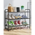 thumbnail image 5 of Kitsure 3-Tier Metal Shoe Rack, Stackable for Closet, Entryway, Living Room, Garage, Holds Up to 16 Pairs, Black, 5 of 7