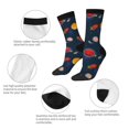 thumbnail image 3 of Hirioo Space Cartoon Pattern Adult Middle Tube Socks Breathable Sock Non-Pilling,Contrasting Color Design, 3 of 6