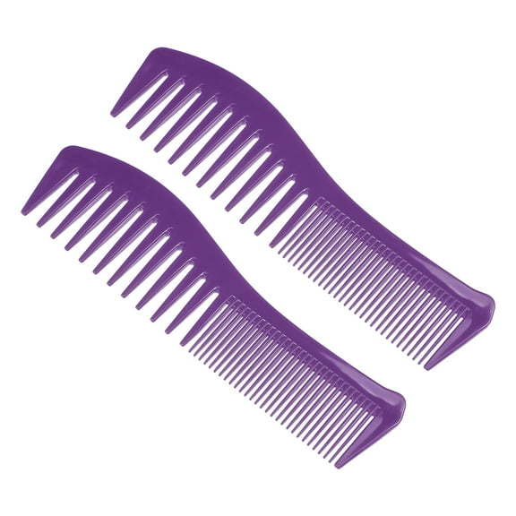 Unique Bargains 2 Pcs Anti Static Hair Comb Wide Tooth for Thick Curly Hair Hair Care Detangling Comb Black