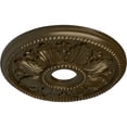 thumbnail image 3 of Ekena Millwork 18 1/8"OD x 3 1/2"ID x 2 3/4"P Edinburgh Ceiling Medallion (Fits Canopies up to 5 1/8"), Hand-Painted Brass, 3 of 6
