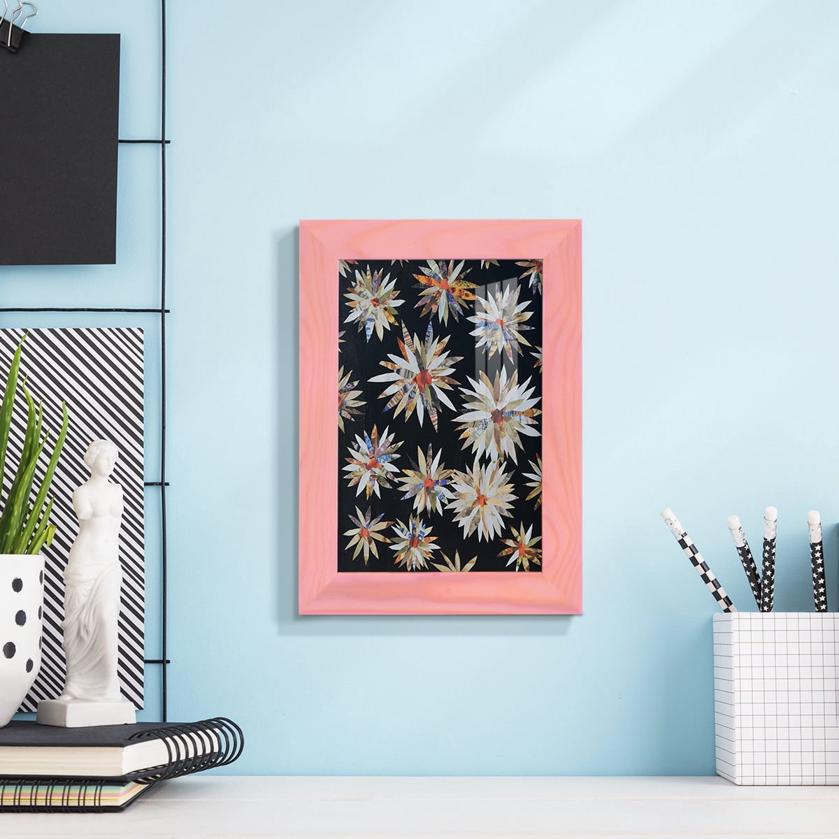Starburst Too II - Framed Print w/glass - Sunset Pink