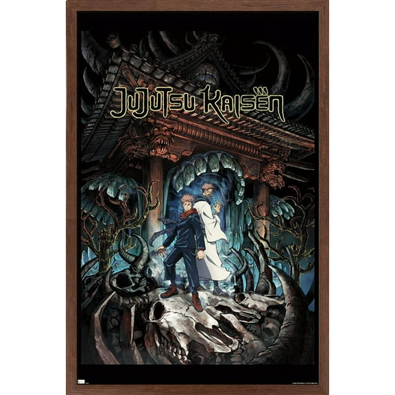 Jujutsu Kaisen - Key Art English Wall Poster, 14.725" x 22.375", Framed