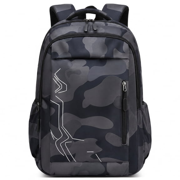 Boys School Backpack, Waterproof Lightweight Laptop Bookbag with Padded Straps,Breathable School Bag 28L for Grades 5-13 Camouflage