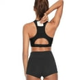 thumbnail image 4 of HonestMatter Sports Bra with Phone Pocket High Impact Running Yoga Workout Bra Padded Wireless Polyester Black Size L Back Pocket Design for Women, 4 of 6