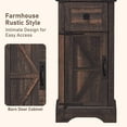 thumbnail image 5 of OKD Freestanding Bathroom Storage Cabinet, Farmhouse 69" Tall Narrow Cabinet with Adjustable Shelves and Metal Handle, Dark Rustic Oak, 5 of 7