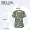 thumbnail image 5 of Fotbe Foxes and Birds in Forest Baseball Jersey Shirt for Men and Women, Casual Short Sleeves Button Down T-Shirt-3X-Large, 5 of 9