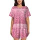 thumbnail image 1 of Fotbe Pink Glitter Conjunto de Pijama Estampado para Mujer, 2 Piezas, Ropa de Dormir con Camiseta de Manga Corta y Shorts Suaves-Medium, 1 of 6