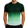 thumbnail image 7 of XFeng.Men's Gradient Color Quick Dry Athletic Short Sleeve T-Shirt, Breathable Crew Neck Running Sports Tee.Dark Green.M, 7 of 7