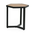 thumbnail image 2 of GDF Studio Taos Outdoor Industrial Acacia Wood Side Table, Teak and Black, 2 of 7