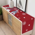 thumbnail image 4 of Christmas Red Table Runner 108 Inches Long Farmhouse Dress Scarves, Cute Gnomes Xmas Winter Snowflakes Dining Tablerunner for Coffee Table/Kitchen Island/Party Décor, 13" x 108", 4 of 8