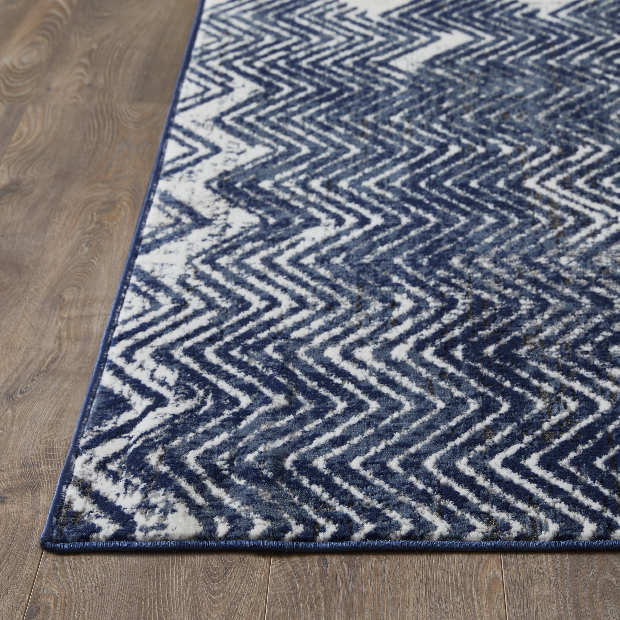 Loomaknoti Aysal Armelar 9' x 12' Blue Chevron Indoor polypropylene Area Rug