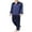 Blue, variant on KOMOO 2Pcs Mens Silk Satin Pajamas Sets Solid long Sleeve Button Down Tops Long Pants Sleepwear Summer Pjs Loungewear Plus Size