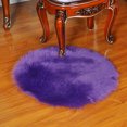 thumbnail image 1 of Tapis de Salon Rond Imitation Laine Européenne Diamètre 60 Violet, 1 of 10