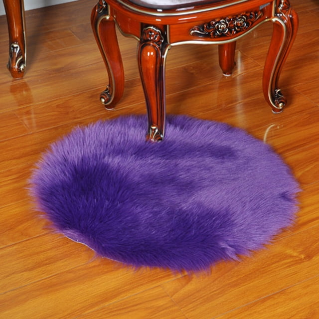 Tapis de Salon Rond Imitation Laine Européenne Diamètre 60 Violet