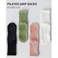 thumbnail image 7 of Yawlsow 4 Pairs Pilates Grip Socks for Women, Non Slip Yoga Socks with Arch Support & Breathable Cotton for Barre Ballet Hospital Workout, Size 5-10, 7 of 7