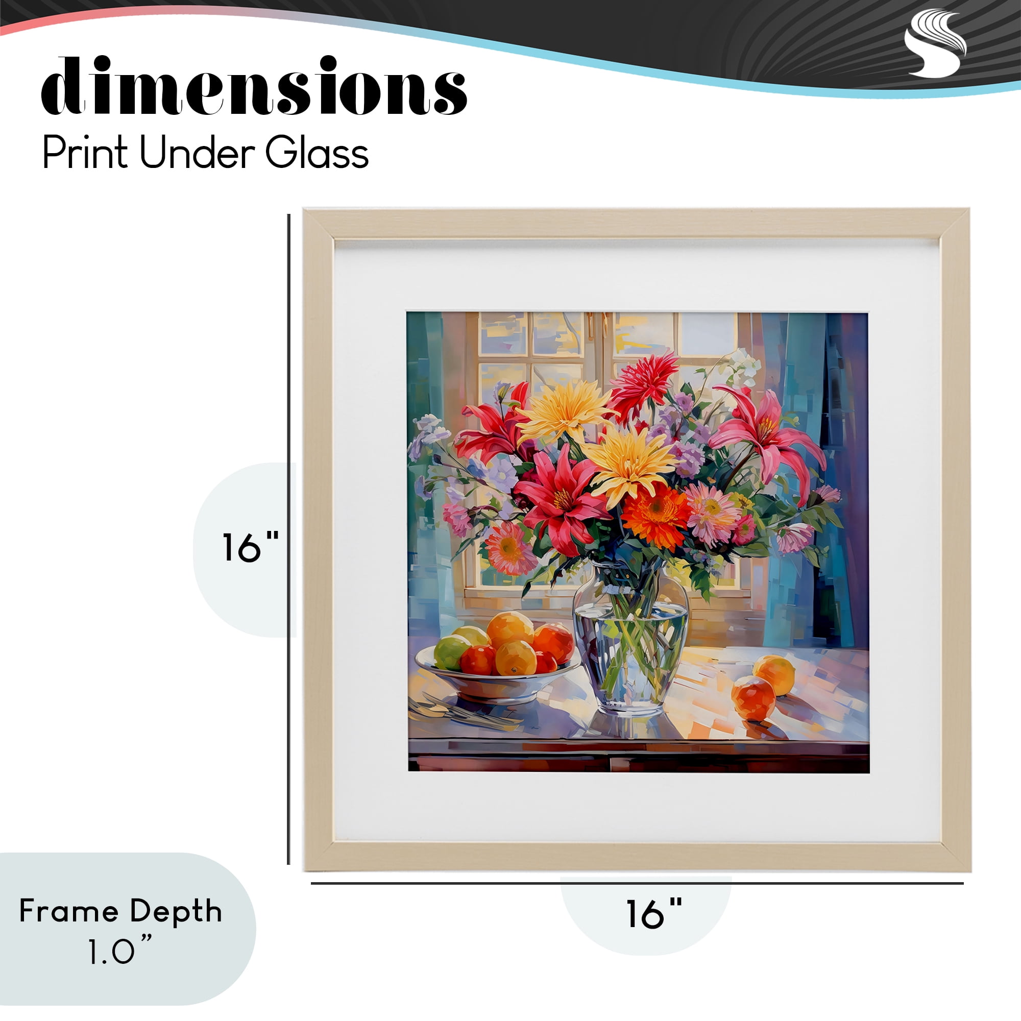 Stupell Industries Summer Flowers & Fruit Birch Framed Print Under Glass, design by Creative Studio