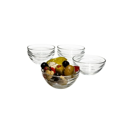 

Vikko 3.5 Inch Serving and Prep Bowls Stackable Microwave and Dishwasher Safe – For Dessert Dips Candies and Recipe Prepping – Set of Six (6) Small Clear Glass Bowls