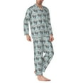 thumbnail image 2 of KLL Sea Otter Sleepwear Mens Flannel Pajamas,Long Cotton Pj Set, 2 of 7