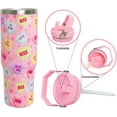 thumbnail image 3 of Valentine''s Day Gift for Her - 30oz Tumbler with Pastel Hearts, Stainless Steel Insulated Cup with Handle & Flip Straw - Birthday Gift for Women, 3 of 6