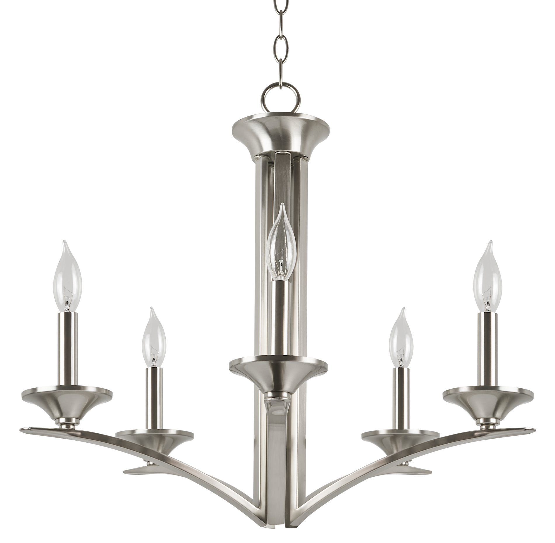 5-Light Hanging Fixture in Brushed Nickel Finish 