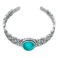 thumbnail image 3 of Bling Jewelry Womens  Turquoise Gemstone Cuff Bracelet Sterling Silver Lattice Design, 3 of 8